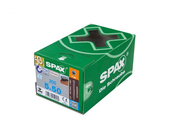 SPAX wkręty stal A2 5x50 srebrne (200 szt.)