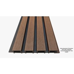 Deska elewacyjna 3D lamelowa 4DECK WALL PREMIUM 26x219x2900 BRĄZOWY TEAK / CZARNY