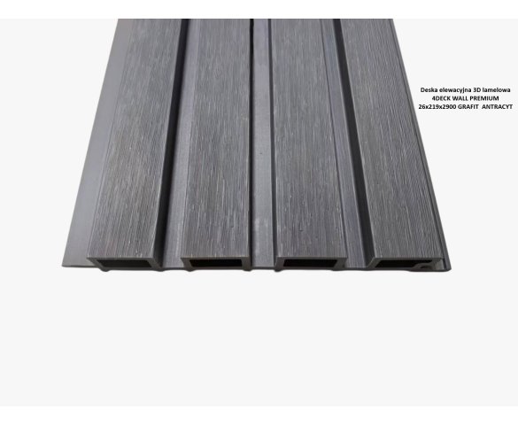 Deska elewacyjna 3D lamelowa 4DECK WALL PREMIUM 26x219x2900 GRAFIT / ANTRACYT