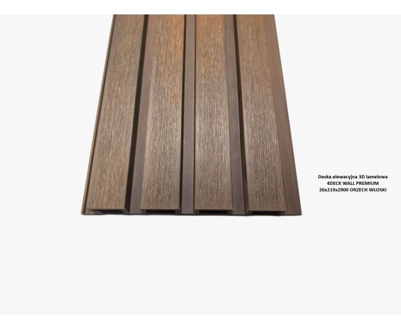 Deska elewacyjna 3D lamelowa 4DECK WALL PREMIUM 26x219x2900 ORZECH WŁOSKI