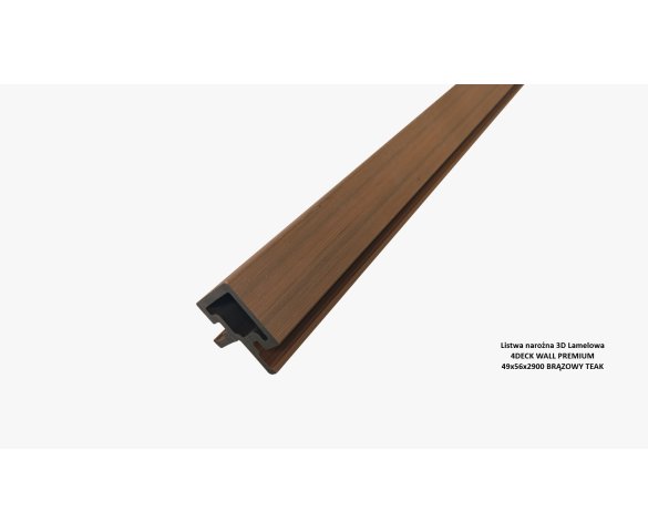 Listwa narożna 3D Lamelowa 4DECK WALL PREMIUM 49x56x2900 BRĄZOWY TEAK