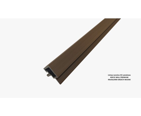 Listwa narożna 3D Lamelowa 4DECK WALL PREMIUM 49x56x2900 ORZECH WŁOSKI