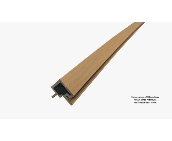 Listwa narożna 3D Lamelowa 4DECK WALL PREMIUM 49x56x2900 ZŁOTY DĄB