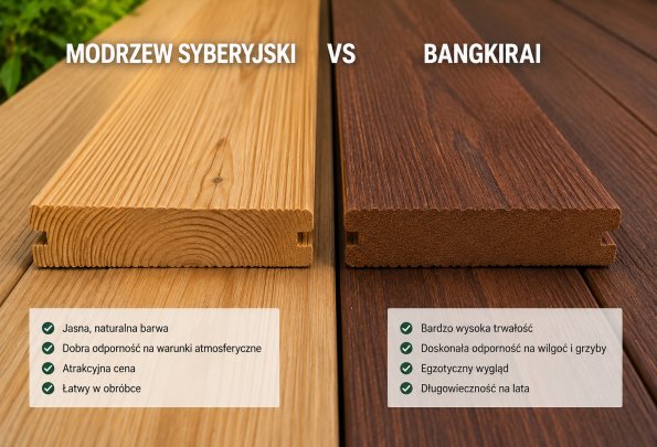 Modrzew syberyjski czy Bangkirai – jakie drewno wybrać na taras?